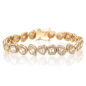 Bracelet en diamant multi-formes 10 mm 8 pouces Hip Hop glacé Moissanite VVS1 Testeur de diamant Bracelets de charme tendance - Product Image 1