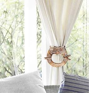 ผ้าม่านไม้ Tieback ชุด 2 นกฮูกรูป Vintage ผ้าม่านชนบท Holdback แบบดั้งเดิมหน้าต่างตกแต่งผู้ถือ - Product Image 5
