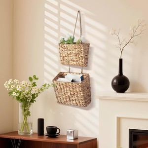Panier à fruits et légumes en jacinthe d'eau, paniers suspendus tissés à la main, prix bas, accessoires de cuisine - Product Image 6
