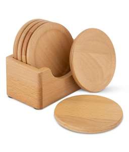 Vajilla decorativa de forma redonda posavasos de madera para servir bebidas de oficina posavasos de madera de buena calidad para la venta - Product Image 3