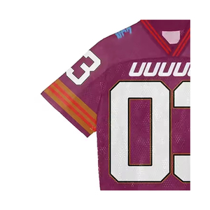 Venta al por mayor 2025 Camisetas de fútbol americano personalizadas Nuevo diseño Uniforme de talla grande con mangas cortas Hecho en Pakistán - Product Image 4