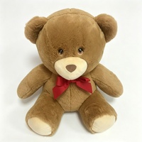 Sac à dos en peluche personnalisé marron/rouge avec nœud, rembourrage en coton PP, hauteur 11-30 cm, unisexe, pour Noël