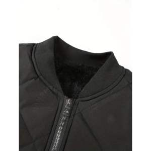 2024 O-Neck Bomber <b>Jacket</b> <b>Men</b> High Quality Canvas Zipper Top 100% Genuine Puffy New Design Spring Plain Dyed <b>Smart</b> Casual OEM - Product Image 3