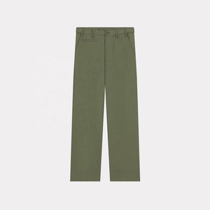 กางเกงผ้าชิโนสำหรับผู้ชายโอเวอร์ไซส์กางเกงขากว้างทรงตรงเรียบเรียบสไตล์ด้านหน้าเอวกลางสีพื้น - Product Image 3