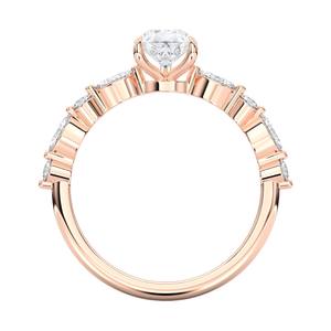 OEM 14K Rose Gold Anillo de compromiso romántico 1.36Ct Luxe Lab Grown Diamond Pear Marquise Shape para bodas - Product Image 2