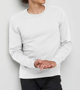 T-shirt à manches longues col rond pour hommes Logo personnalisé multicolore Qualité supérieure 100% coton 180 GSM Dernier style décontracté du Bangladesh - Product Image 4