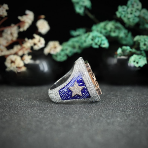 Bague de Luxe pour Homme en Diamant de Laboratoire, Style Géométrique, Or Rose, Pavé, Design Hip Hop, Joaillerie Fine - Product Image 4
