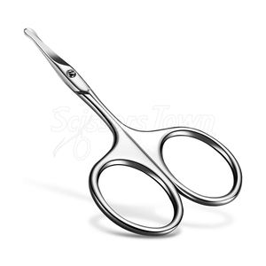 กรรไกรตัดขนจมูกและหนังกำพร้าแบบกะทัดรัดพร้อมโลโก้ที่กำหนดเองขอบโค้งมนสำหรับการตัดอย่างแม่นยำ - Product Image 1