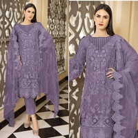 Nouvelles créations magnifiques pour femmes : collection d'été style pakistanais, indien, bangladais, en Georgette de renard lourde, semi-couturée, multi-fils