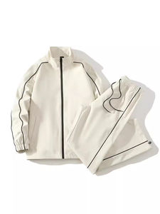 Ensemble de survêtement sportif léger 2 pièces pour homme, grande taille, qualité supérieure, couleur unie, logo personnalisé sur le devant, collection automne décontractée 2026 - Product Image 2