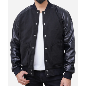 Nueva moda para hombre, chaquetas de bombardero Letterman, lona, invierno, a prueba de viento, impermeable, transpirable, cuello levantado, logotipo frontal, superventas - Product Image 3