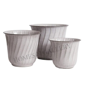 Nuevo lujo recubierto de polvo acabado forma redonda Metal hierro exterior jardín decorativo grandes macetas de flores al aire libre - Product Image 1