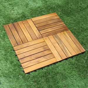 Le Decking en bois d'acacia extérieur moderne couvre de tuiles la finition lisse d'huile de 300x300x24mm exempt de la conception extérieure unique de noeuds - Product Image 1