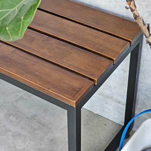Industrial Design 200x35cm Rubberwood <b>Bench</b> with Iron <b>Legs</b> GBD028 - Product Image 3