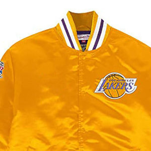 Chaqueta Varsity de Satén de Poliéster para Sublimación, de Venta Caliente, con Parche Bordado Personalizado, Ajuste Delgado, para Equipos Universitarios, Impermeable, de Alta Calidad - Product Image 3