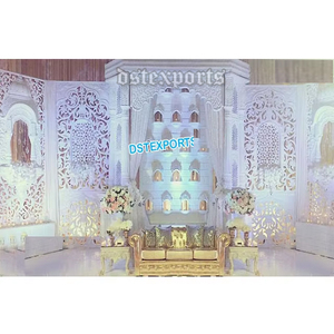 Royal <b>Wedding</b> Jharokha Stage Manufacturer Western <b>Wedding</b> Reception Stage Decor Luxury <b>Wedding</b> Backdrop <b>Frame</b> Stage - Product Image 1