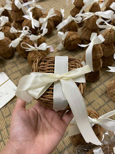 Adornos navideños coloridos de mimbre, decoración colgante de árbol hecha a mano, accesorios rústicos de vacaciones para decoración de temporada - Product Image 6