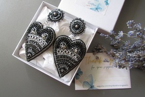 Pendientes Elegantes con Cuentas de Cristal Bordadas, Joyería Artesanal Única de Moda, Diseño Creativo, HUSSAIN CRAFTS Budistas - Product Image 6