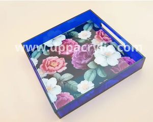 Plateau acrylique transparent personnalisable plateau de service en plastique coloré pour le stockage d'affichage de porte-stylo en vente - Product Image 2