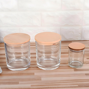 Hàng bán chạy: Lọ thủy tinh đựng nến rỗng 7oz, 10oz, 14oz, dày, có nắp tre, dùng để làm nến - Product Image 2