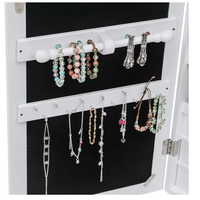 Armoire à bijoux verrouillable pleine longueur en bois avec tiroirs