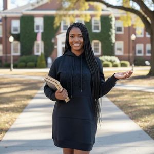 Robe sweat-shirt brodée d'hiver avec lettres Sigma Gamma Rho en chenille, manches longues, pull à capuche, vêtements de la vie grecque - Product Image 5