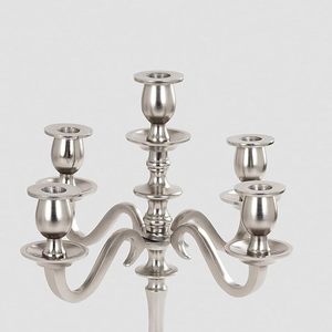 Bougeoir en aluminium argenté de luxe en gros, artisanal, unique, pour la décoration de la maison, du salon, pour Noël - Product Image 4