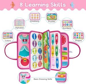 Vroeg educatief knutsel speelgoed prinses vilt bezigheidsbord peuters kinderen sensorische activiteit speelgoed veilig op maat gemaakte kleur 20x28cm - Product Image 4