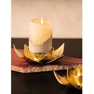<b>Top</b> Trending Mini Lotus Flower Design Brass Metal Gold Tea Light Candle Holder for Home Event Diwali Decoration - Product Image 5