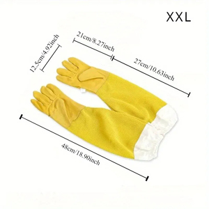 ถุงมือหนังวัวแกะแพะสำหรับเลี้ยงผึ้ง, ถุงมือแขนยาวผ้าแคนวาสสำหรับคนเลี้ยงผึ้งป้องกันการเลี้ยงผึ้ง - Product Image 3