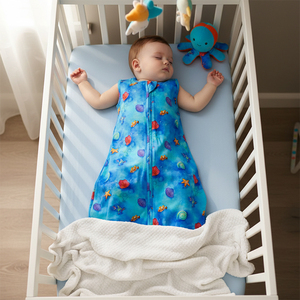 100% sac de couchage pour bébé en coton biologique avec jambes Eco sac de couchage pour bébé avec jambes fendues sac de couchage pour bébé - Product Image 4