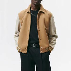 Veste de baseball universitaire pour homme à succès, manches en cuir véritable, corps en laine, hiver, couleurs et tailles personnalisables, devant - Product Image 1