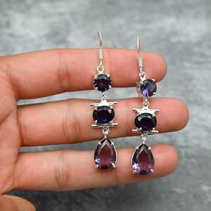 <b>Amethyst</b> <b>Earrings</b> 925 Sterling Silver Handmade Gemstone <b>Earrings</b> Jewelry Gift For Her Mother Elegant <b>Amethyst</b> Jewelry - Product Image 5