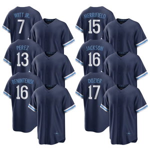 Jersey de Béisbol Azul Marino para Hombre, Edición City Connect de Kansas City 2025, Personalizado, Talla Grande, Bordado con Logos - Product Image 1