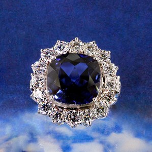 Lab Sapphireแหวนเบาะตัดหมั้นแหวนแต่งงานSolid 925 แหวนเงินสเตอร์ลิงพลอยสีฟ้ากันยายนBirthstoneแหวน - Product Image 1