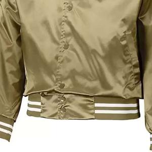 Chaqueta de lana unisex con cremallera y soporte, bordado universitario personalizable, bombardero de satén de béisbol Varsity para hombre, venta al por mayor, estampado en lienzo - Product Image 5