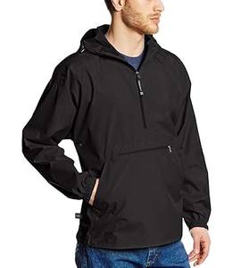 Chaqueta cortavientos de talla grande transpirable informal con logotipo personalizado de poliéster 100% al por mayor - Product Image 1