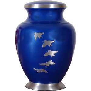 Urnes de crémation Urnes pour adultes en métal de forme ronde finie colorée Vente chaude polie personnalisée pour les fournitures funéraires Urnes humaines - Product Image 3