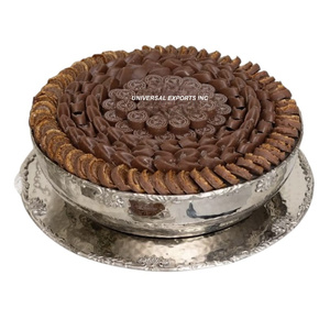 Plateau à chocolat en acier inoxydable avec deux bols, finition nickelée brillante, plateau décoratif de luxe pour chocolat - Product Image 5