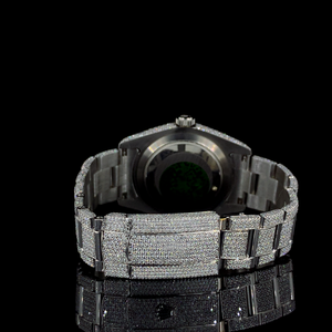 Montre automatique à quartz en acier inoxydable avec cadran en verre, de style hip-hop sportif et tendance, avec une qualité de moissanite VVS. - Product Image 2