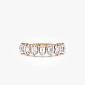 Majestic Handmade Prong Set Emerald Cut Lab Grown Diamond Anniversary <b>Ring</b> 1.48 Ct E-F VS 14K Gold For Bridal Anniversary Gift - Product Image 2