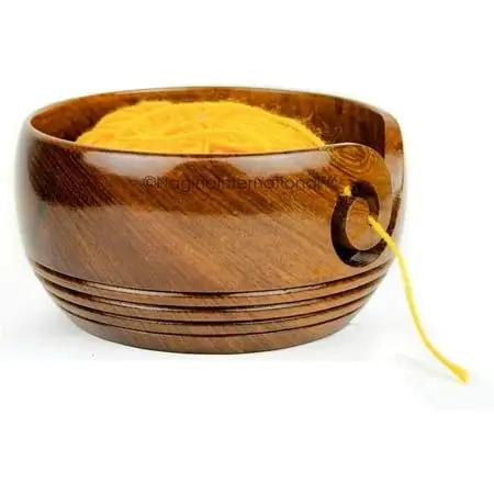 High Demanded Wooden Yarn Bowls Handcrafted Yarn Storage Bowl Textile 100% Natural Wood Bowl Customized By Reliable Quality