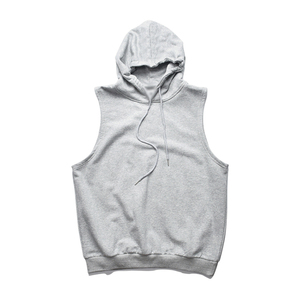 Sudadera con capucha de entrenamiento de gimnasio personalizada para mujer Sudadera de algodón con lavado ácido con diseño sin mangas y decoración de insignias - Product Image 2