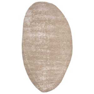 Alfombra Grande de Viscosa Hecha a Mano en Color Beige y Marrón, Diseño Rectangular Abstracto para Hogar y Pasillo, Modelo TPV-5008 - Product Image 1