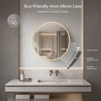 Miroir de salle de bain rond de 600 mm avec éclairage LED personnalisé, gradation progressive, fournisseur d'accessoires dorés de 4 mm, fabricants de LED sur mesure