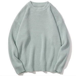 Suéter de mujer, suéteres transpirables de cuello redondo para mujer, suéter informal de colores sólidos a la moda para niña, suéter de punto suelto para mujer - Product Image 3