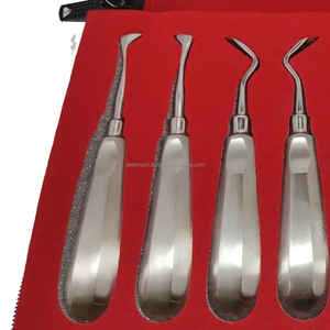 Kit de instrumentos de cirugía Dental Oral Manual de 7 Uds., herramientas de ortodoncia de acero inoxidable, elevadores, bolsa de cuero, clase reutilizable CCC OEM - Product Image 6