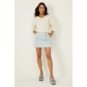 Blusa de Manga Larga con Detalles Desgarrados - Product Image 1