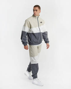 Ropa Deportiva Urbana OEM con Logotipo Personalizado, Chaquetas Cortavientos Unisex con Cierre, Traje Deportivo de Nailon con Parches para Hombre - Product Image 1