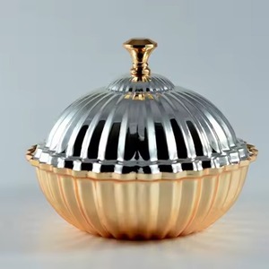 Recipiente para Alimentos Decorativo de Color Plateado y Dorado, Recién Llegado, para Uso en Hoteles y como Vajilla - Product Image 5